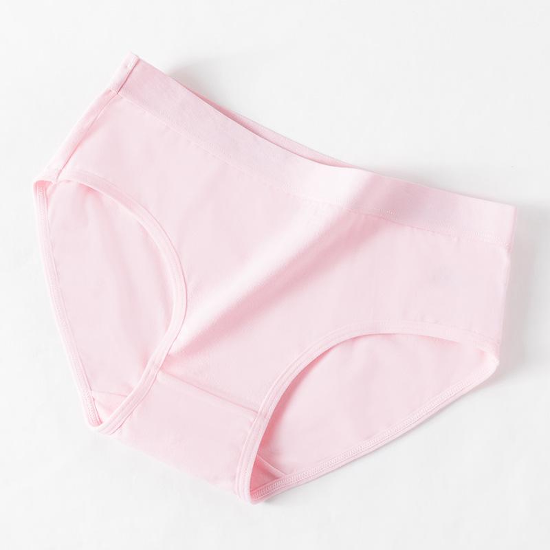 Нижнее белье из чистого хлопка, женские, со средней высокой талией, женские бесшовные трусы из чистого хлопка, большие размеры, простые хлопковые трусы для девочек