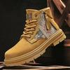 Высокие желтые ботинки мужские маленькие желтые ботинки осень-зима 2024 новые большеголовые ботинки Мартин мужские рабочие локомотивные мужские туфли