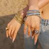 Simple Design Elastic Bracelet Stainless Steel Spiral Bracelet Fashion Vintage Bangle  Women Girls