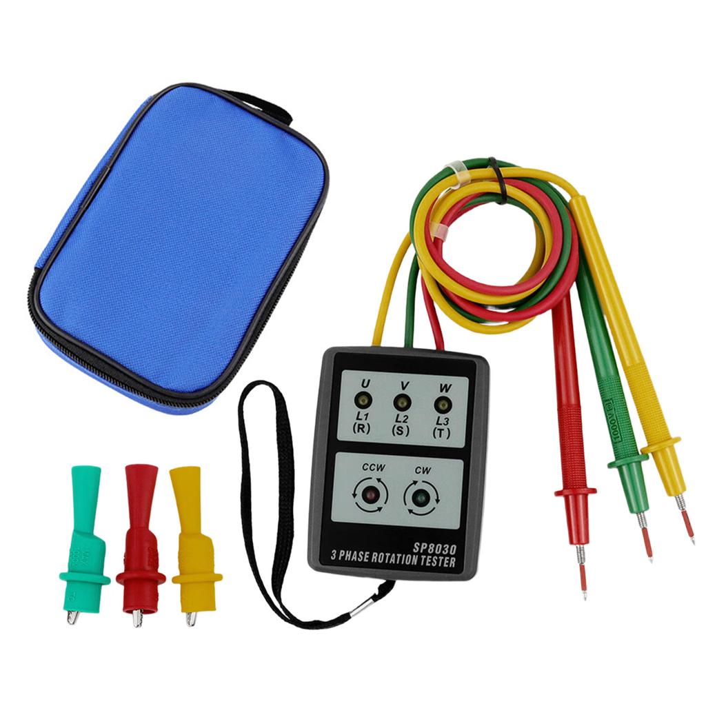 3-фазный тестер чередования фаз, индикатор присутствия, детекторы, счетчик со светодиодом 60 В-600 В, 3-фазный тестер чередования фаз