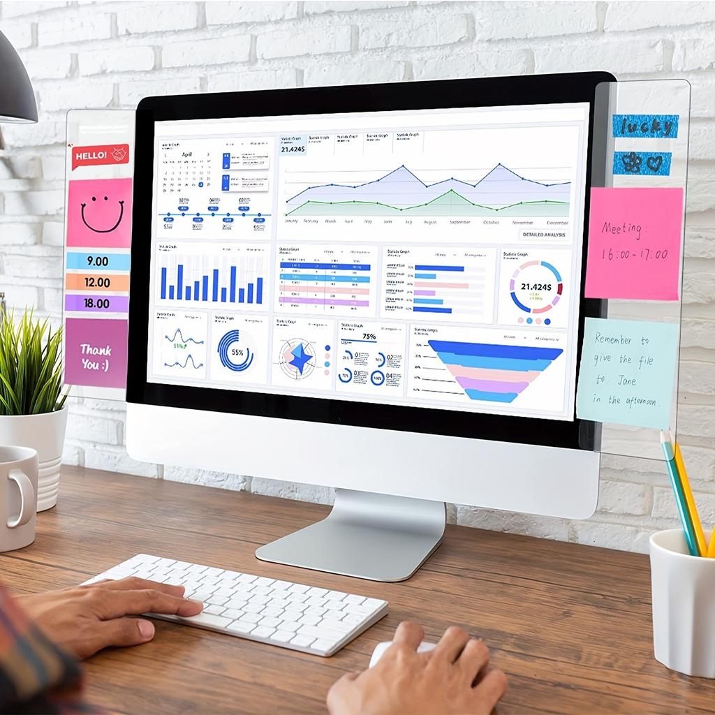 2 шт. Доска для заметок на монитор компьютера: Идеальные офисные аксессуары для женщин и мужчин - Декор для домашнего офиса и Держатель для сообщений на столе