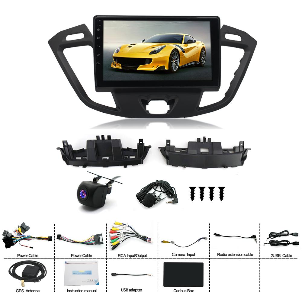 Android 13 Car Navigation 9 Inch Built-in Carplay+Android auto/4+64G+AHD Camera+microphone Applicable To 13-18 Models Ford Transit/Touareg