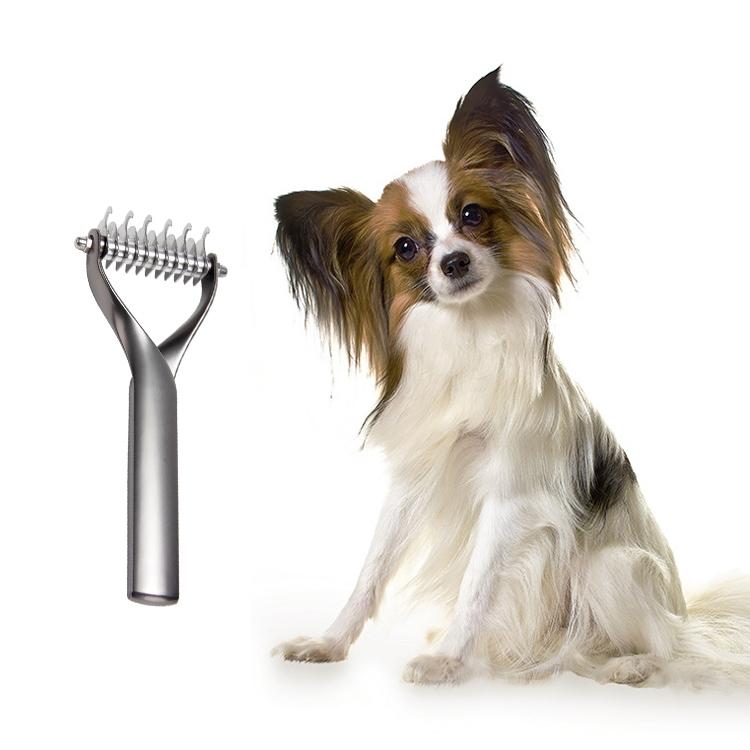 Pet Comb Zinc Alloy Double-Sided Cat Dog Cleaning Beauty Hair Removal Comb, Specification: Black Small