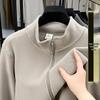 Мужской высококачественный плотный флисовый кардиган на молнии, спортивная куртка с воротником-стойкой