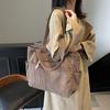 Shoulder Bag Women Large Capacity Corduroy Bag Solid Color Tote Bag Commuter Bag