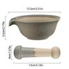 Ceramic Rice Paste Bowl Manual Garlic Mortar Pestle Easy To Clean Grinding Bowl Rod Set  Spice