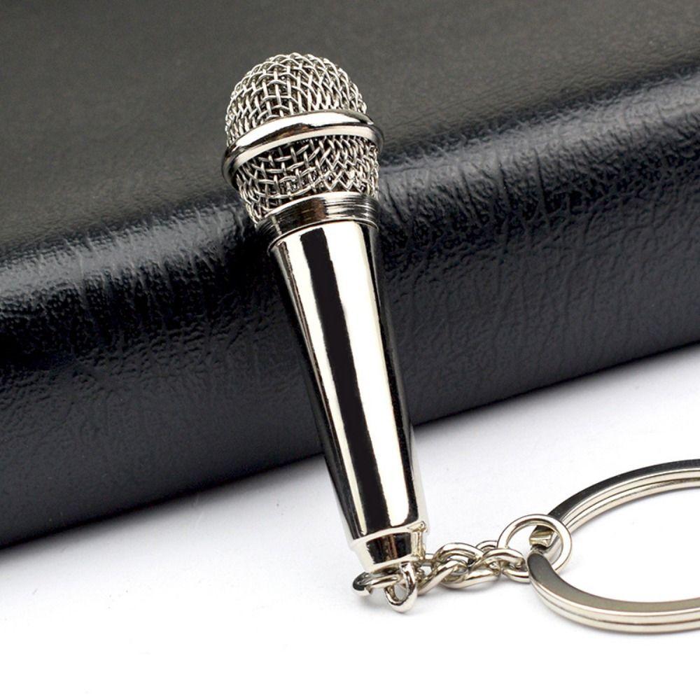 Fashion Car Key Holder Personalized Pendent Key Chain Microphone Key Ring Women Men