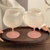 Frosted High Footed Glass French Style Ice Cream Cup Elegant Stemmed Glasses  Home Use