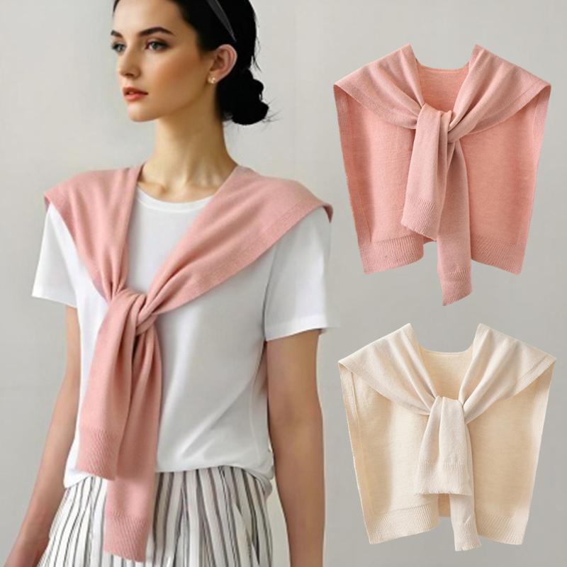 1 шт. Аксессуары для одежды Универсальная однотонная классическая шаль Теплый шарф Минималистичный стиль Вязаный материал Мода Многоцветный