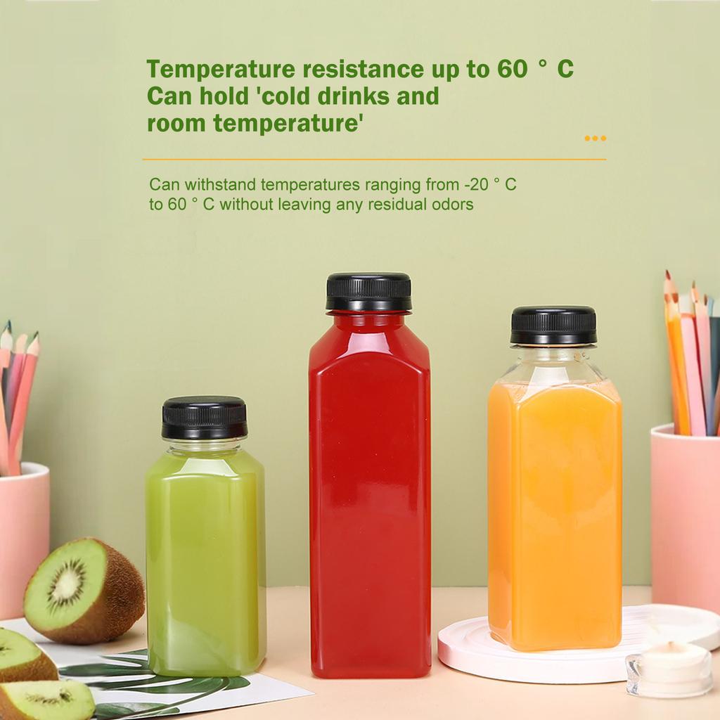 Одноразовая квадратная пластиковая прозрачная бутылка для напитков с крышкой на 38 горлышек для сока