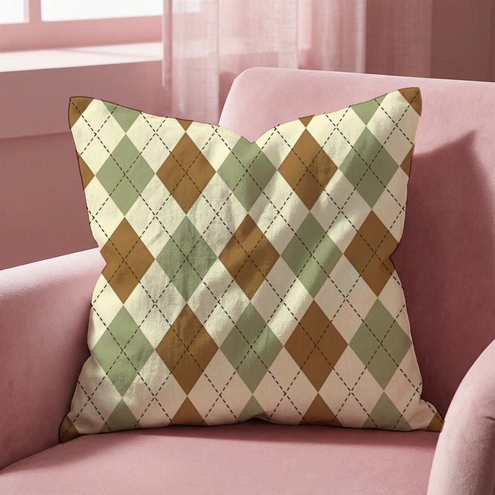 Argyle Texture Cushion Cover MultiScene Pillow Cover for Home Car Reversible Soft Durable for Daily Use