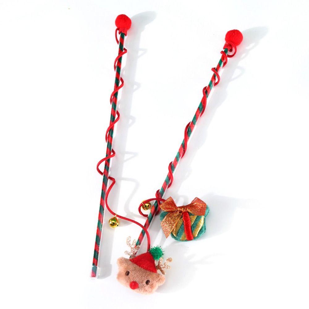 Pet Playing Cute Exercise Funny Cat Tease Toy Christmas Cat Wand Tease Wand Interactive Stick