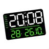 62KD Большие цифровые настенные часы с отображением даты, недели и температуры, декор для спальни, офиса