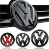 O4ABS 2Pcs Car Front Grill/Rear Emblem Lid Covers Logo Sticker For Volkswagen VW GOLF 5 6 7 8 MK5 MK6 MK7 MK8 POLO Scirocco