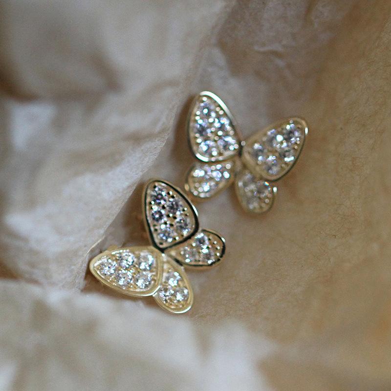 Simple Stylish Butterfly Shaped Stud Earrings Women Romantic Accessories for Wedding Party Fashion Jewelry