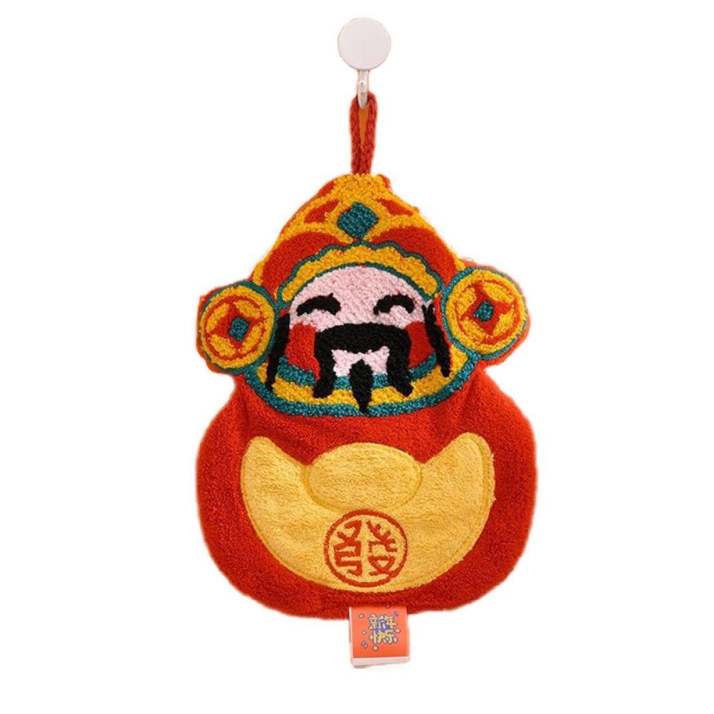 Cartoon Quick-drying Hand Towel Red Hanging Towels Creative Handkerchief Bathroom Kitchen