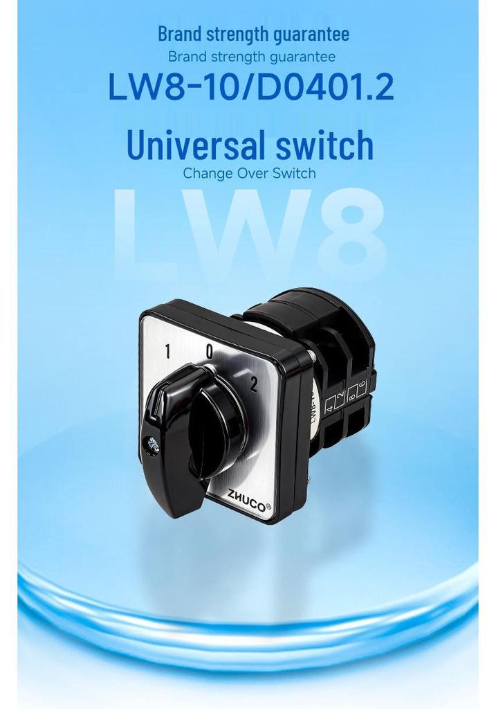 Zhuochao LW8-10/D0401.2 Three-Speed Two-Position Universal Changeover Switch, 102 Panel