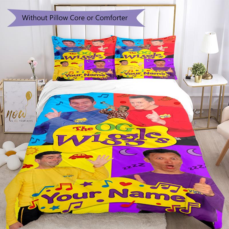 Wiggles Personalized Name Custom Bedding Suitable for Study room Machine Washable Bedroom Decor Perfect Gift for Women/Men