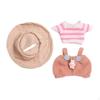 3x Dolls Suspender Pants with T Shirt Hat, Handmade Clothing Accessories for 15-17cm Girl