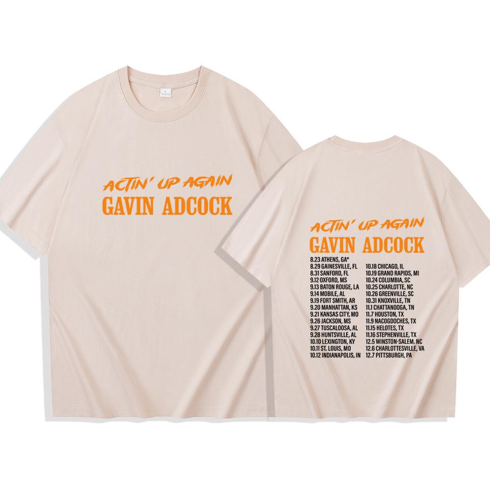 Gavin Adcock Actin' Up Again Tour 2026 Music Fans Gift 100% Cotton T-shirt