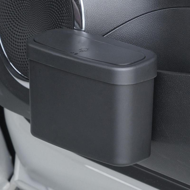 Автомобильный мусорный бак Автомобильные мусорные баки Подвесное ведро для хранения с простым дизайном и пресс-крышкой для хранения мелочи для сотовых телефонов и