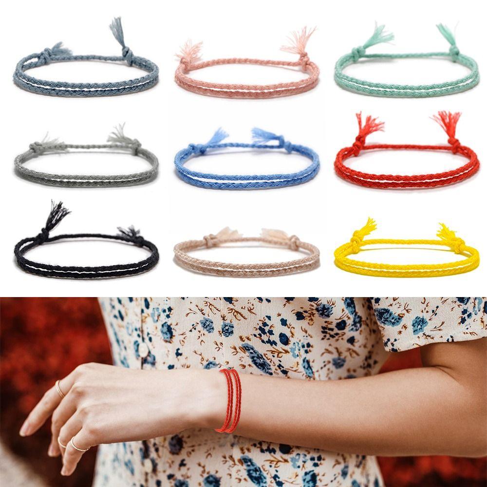 Cotton Braided String Bracelet Multicolour Knotting String Hand Rope Gift Braid Bracelet Bestie