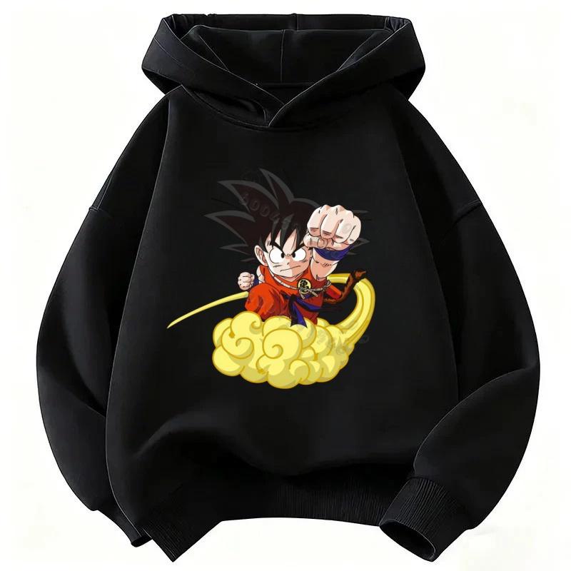 Детская толстовка с капюшоном Dragon Ball Z Гоку с узором, поврежденная - Узор «Борьба» - Подростковая толстовка для мальчиков и девочек