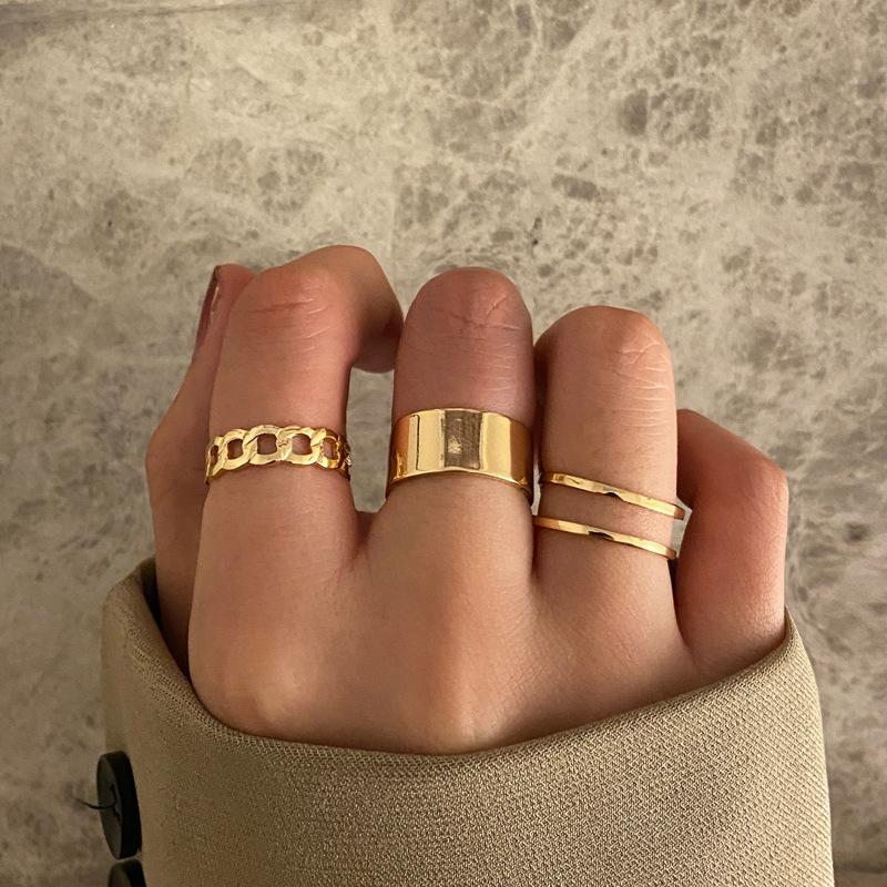 Boho Gold Color Snake Rings Set For Women Vintage Geometric Cross Heart Butterfly Rings Female Finger Rings Trendy Jewelry Gifts