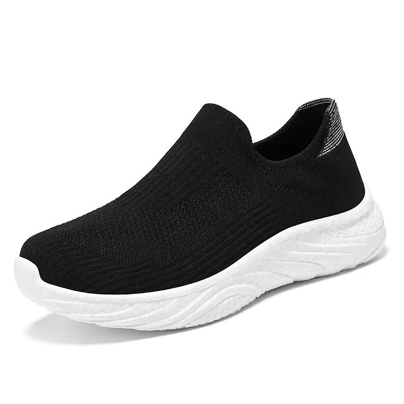 Fashion Women Vulcanized Shoes High Quality Mesh Breathable Sneakers Slip On Flat Shoes Women Loafers Walking Shoe Zapatillas De Deporte
