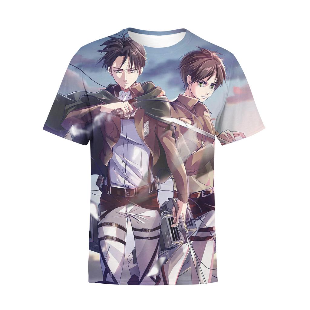 Attack on Titan 3D Printed T-Shirt, Anime Graphic Tee, Breathable Polyester Short Sleeve, Casual Streetwear Tops for Men Women
