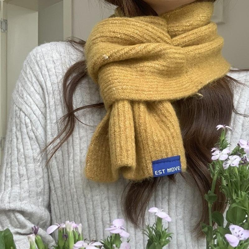 Короткий шарф-крест для женщин Зимний теплый шерстяной вязаный шарф Студенческий корейский стиль Парный стиль На все случаи жизни