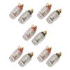 10Pcs Black and Red Speaker Terminal Binding Post Copper-gold Plated Amplifier Terminal  Audio Setup