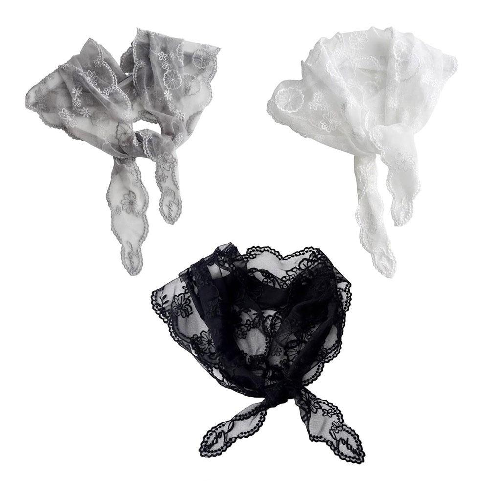 Lightweight Lace Scarf Floral Pattern Women Headscarf Fashion Triangle Headscarf