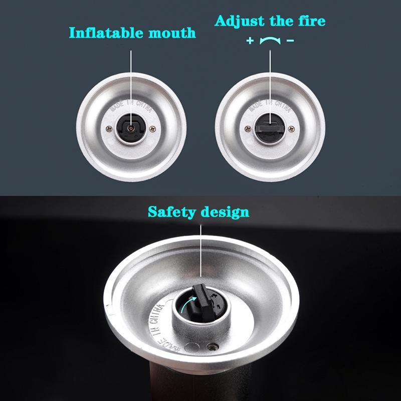 Бутановая газовая зажигалка многоразового использования с регулируемым пламенем, горелка для шеф-повара, уличная ветрозащитная зажигалка для барбекю, инструмент для выживания на пикнике