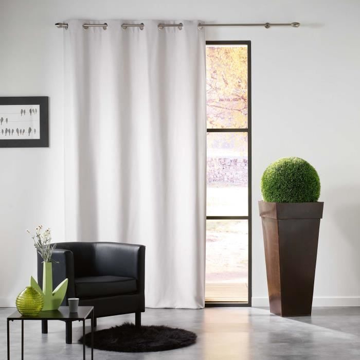 Rideau à œillets Mezzo gris - Occultant - 140x240cm - Polyester