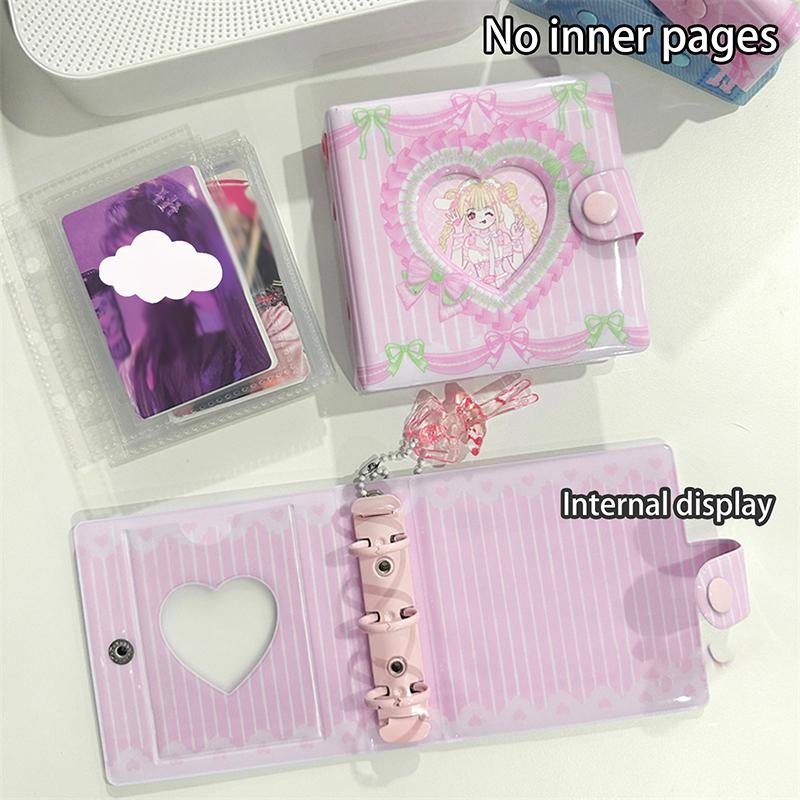 Sweet Lace Denim Style Mini Card Album Portable 3 Inch Photocard Binder Detachable Loose-Leaf Small Card Storage Bag