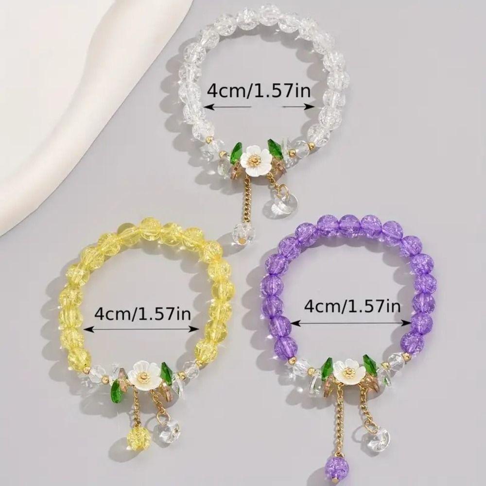 Милый браслет из стеклянных бусин с подвеской «Камелия» в корейском стиле, модный женский браслет для девочек