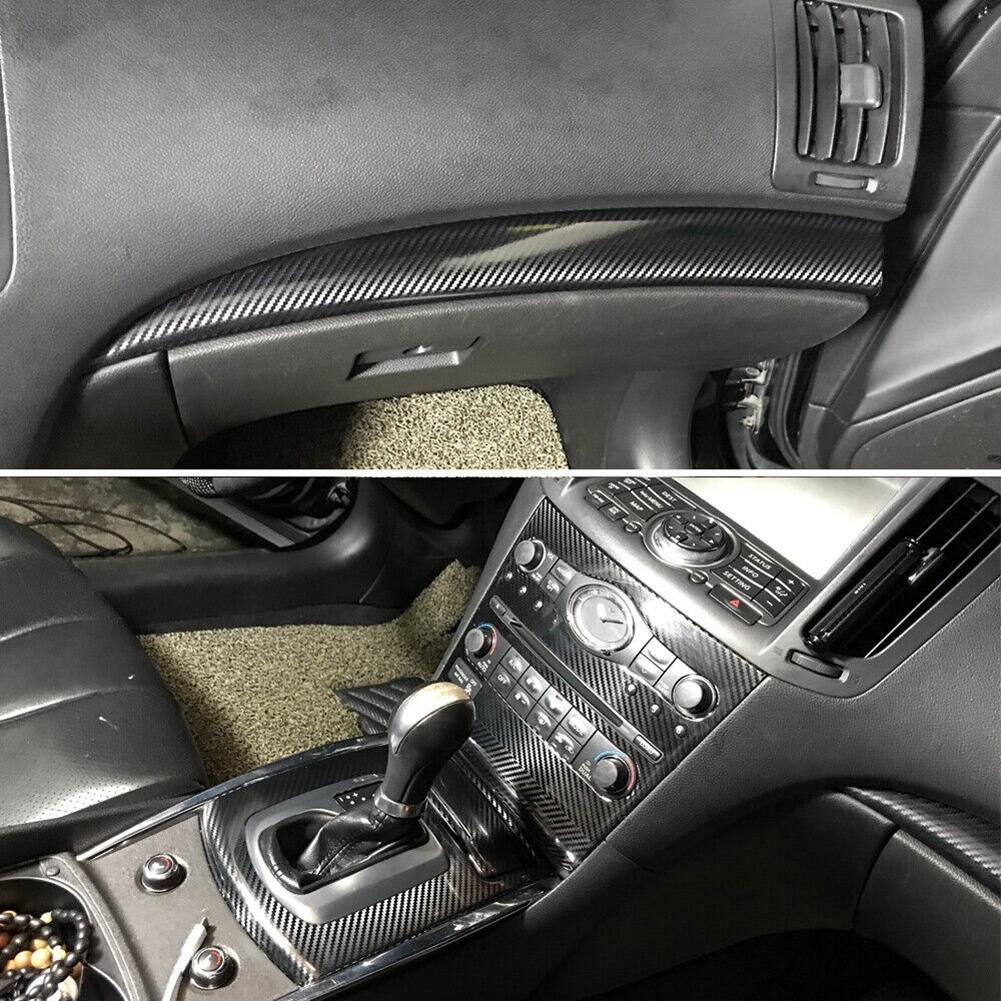 For Infiniti G37 Coupe 2 Doors 5D Carbon Fiber Pattern Interior DIY Trim Decals