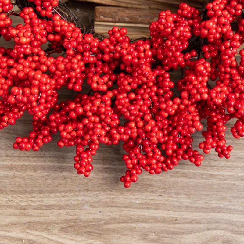 50cm Berry Wreath Door Decor Handmade Foam Holiday Garland Rustic American Country Style Christmas Home Decoration