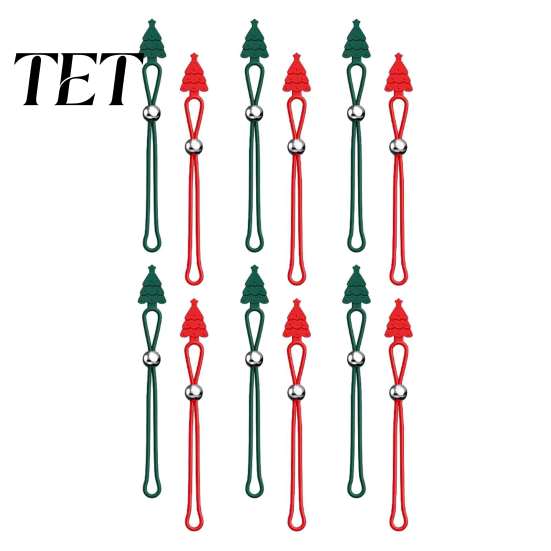 Decorative Garland Hangers 12 Pcs Christmas Hanger Ribbons, Silicone Ornament And Strings for Flexible Hooks Tree, Adjustable Sliding Holiday
