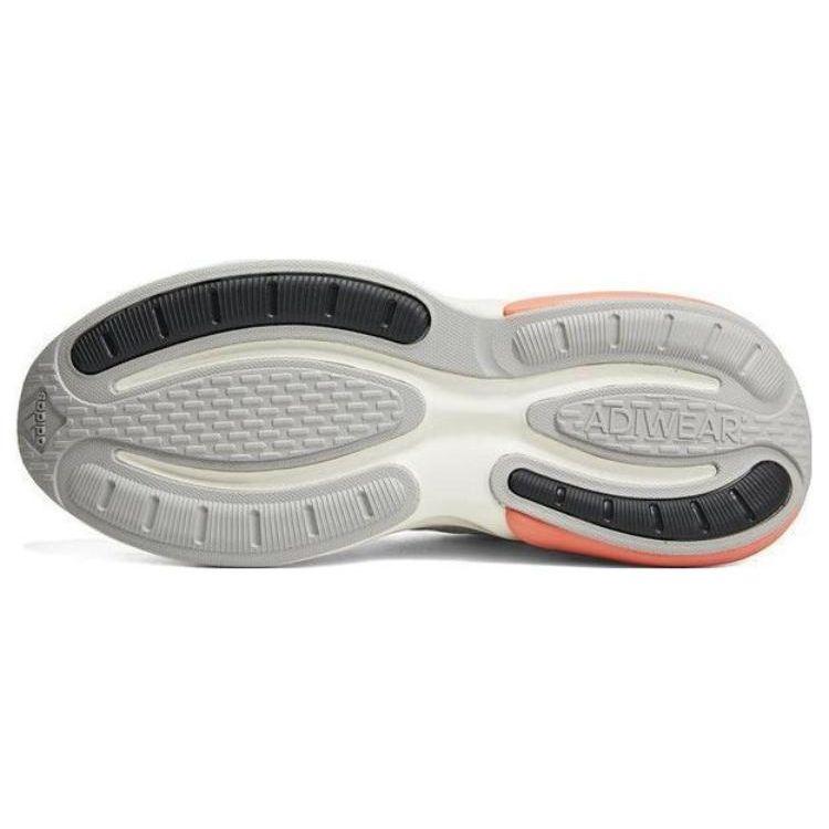 adidas Alphabounce+ Кроссовки для марафона с круглым носком, на шнуровке, с защитой от скольжения, прочные, легкие, с низким верхом, для мужчин, белые/зеленые, HP6618