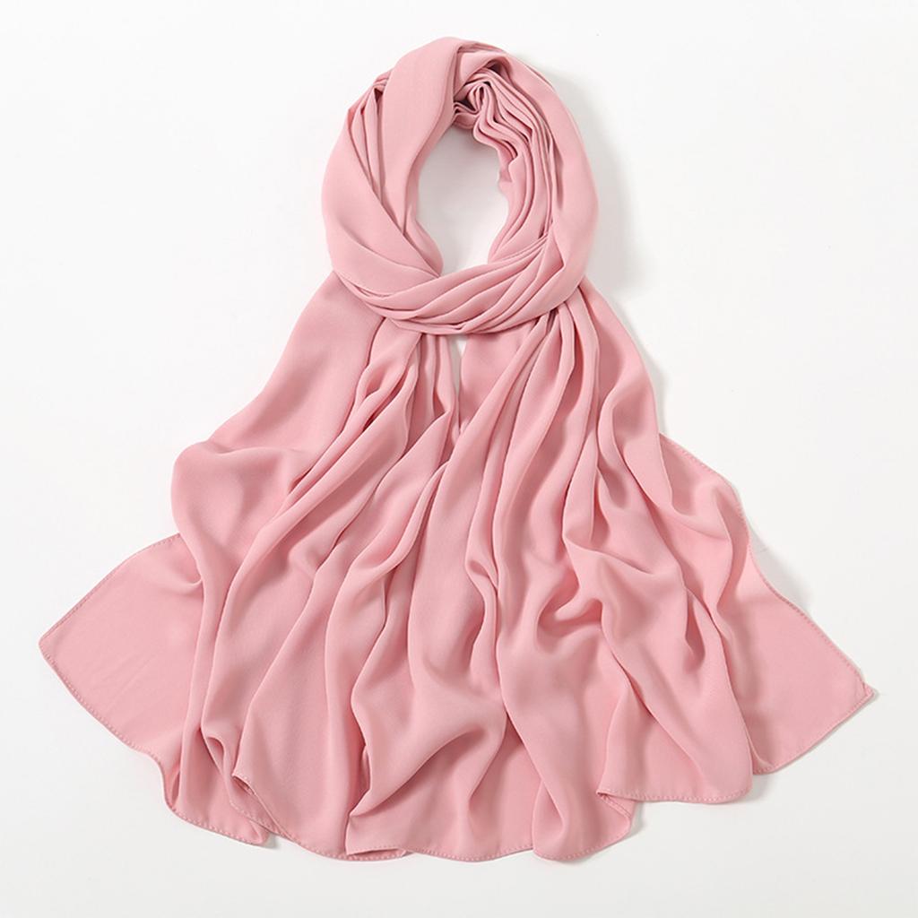 Женский однотонный длинный шарф, универсальный головной платок, шарф