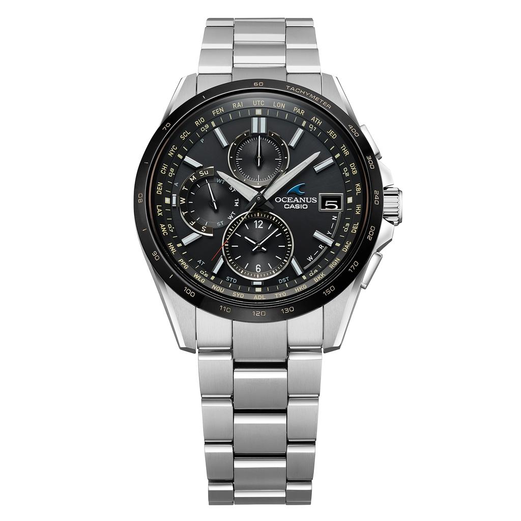 Casio Мужские аналоговые кварцевые часы OCW-T2600J-1A с водозащитой 100 м