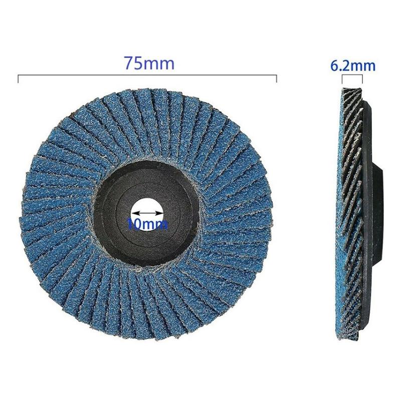 1 шт. плоские лепестковые диски 75 мм 3 дюйма шлифовальные диски 80 зернистость шлифовальные круги лезвия для резки дерева для угловой шлифовальной машины