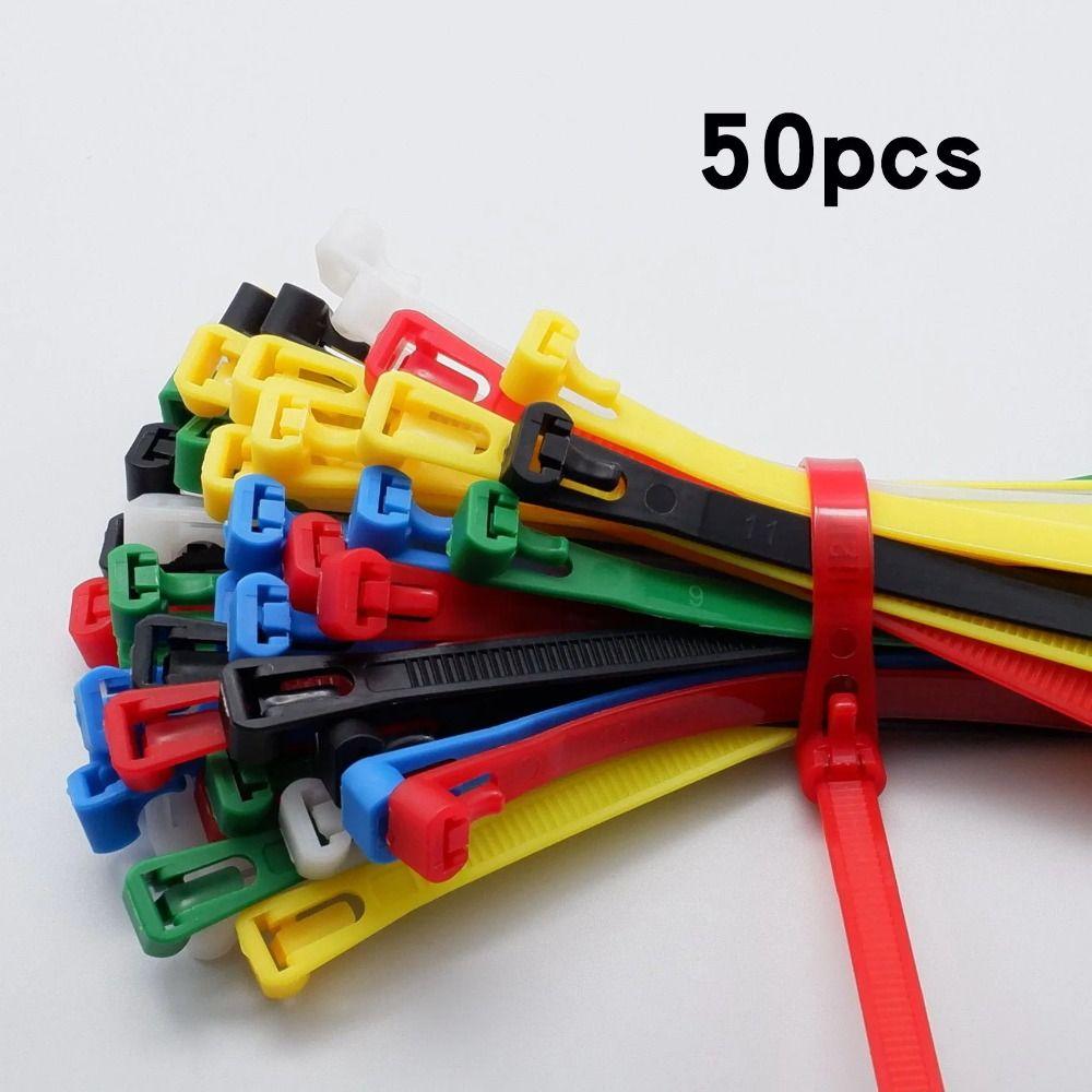 50pcs Loose Slipknot Cable Zip Tie 5*200 Nylon Cable Tie Quality Detachable Bundle