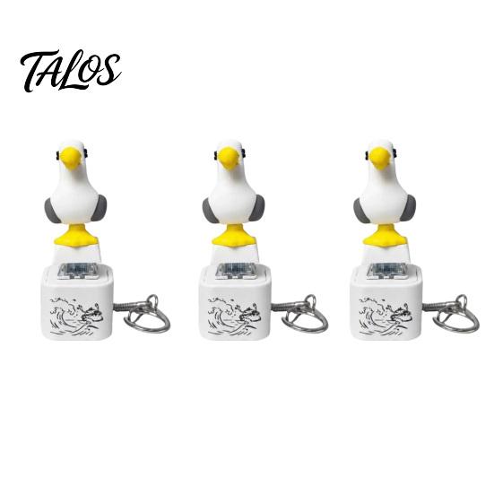 Брелок-кнопка со звуком чайки и лягушки Talos, Креативная игрушка-пищалка для снятия стресса со звуками животных и светодиодной подсветкой, Перезаряжаемая пищалка-игрушка для детей и взрослых