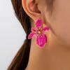 Temperament Creative Color Dopamine Metal Irregular Design Sense Large Flower Earrings Women'S Holiday Wind Earrings