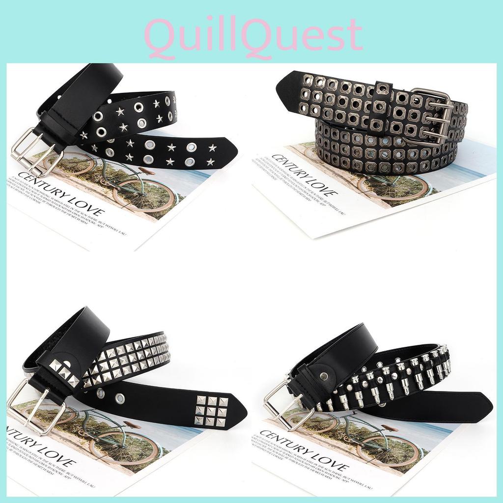 Punk Womens Rock Leather Belt With Rivet Eyelet Design For Styles Streetwear