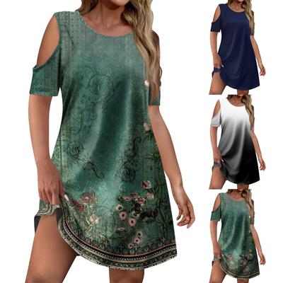 Летние платья для женщин Пляжные накидки Без бретелек Бохо Цветочный принт Сарафан