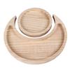 Crystal Holder Moon Round Design Wooden Crystal Organizer Tray Trinket Dish for Home